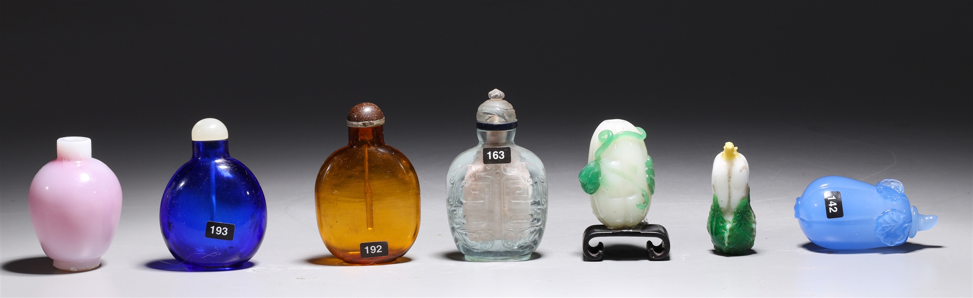 Appraisal: Group of various Chinese glass snuff bottles as is condition