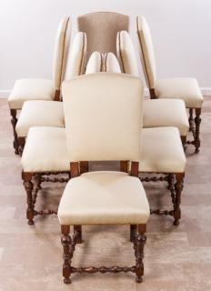 Appraisal: Jacobean Style Dining Chairs Set of Eight Set of eight