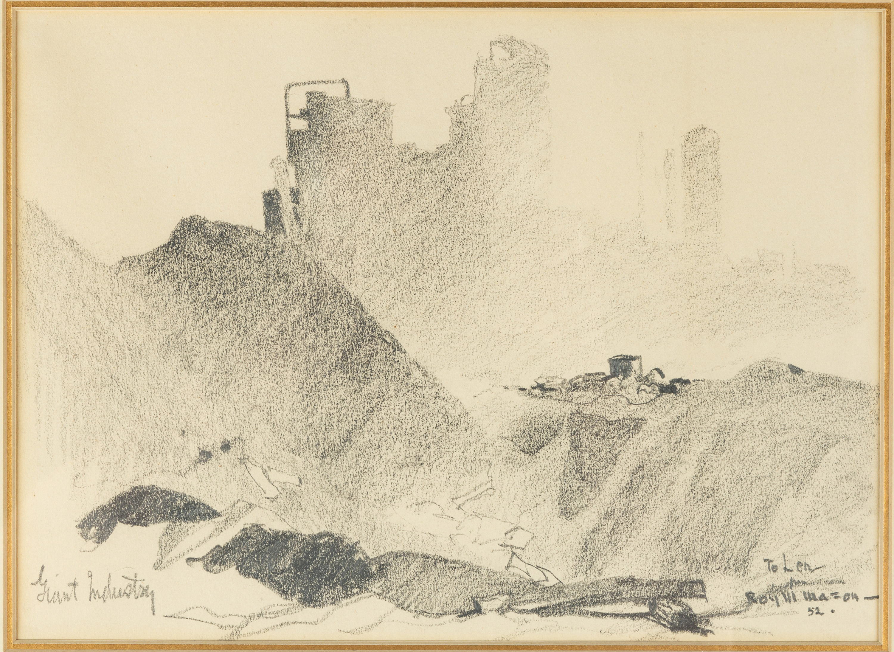 Appraisal: ROY MASON AMERICAN - PENCIL DRAWING Inscribed 'To Len' and