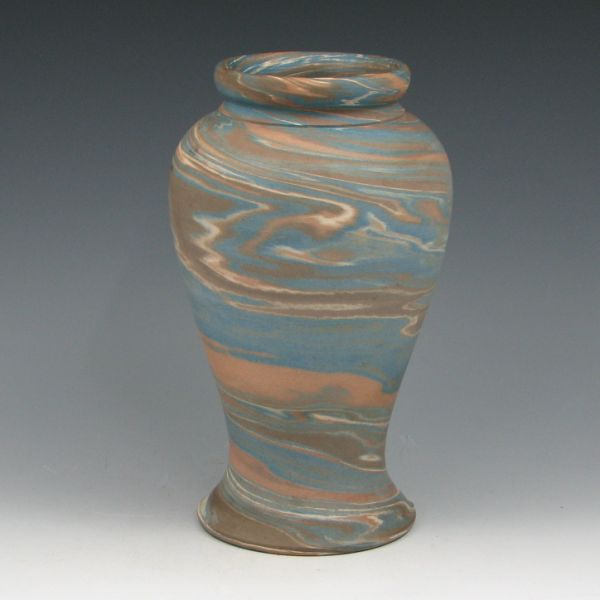 Appraisal: Niloak Mission Swirl vase with nice blue brown and cream