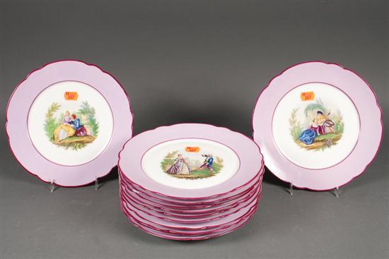 Appraisal: Set of C H Pillivuyt Co painted transfer decorated porcelain