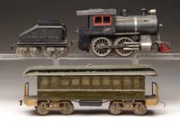 Appraisal: LIONEL STANDARD GAUGE LOCOMOTIVE WITH SLOPE BACK TENDER DAY COACH