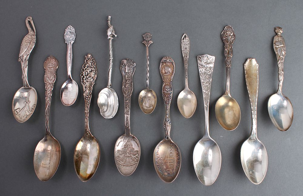 Appraisal: Silver Figural Tea Spoons Assorted Group of Group of figural