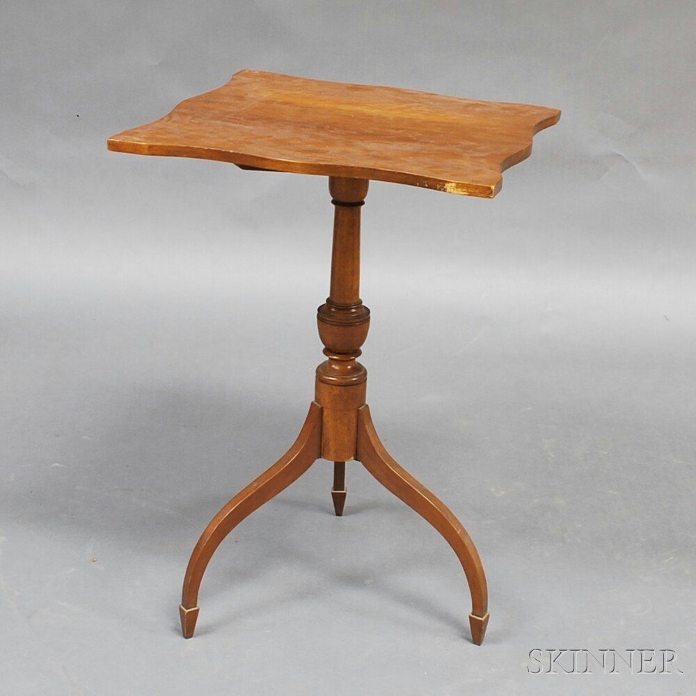 Appraisal: Federal Cherry Candlestand New England early th century the serpentine