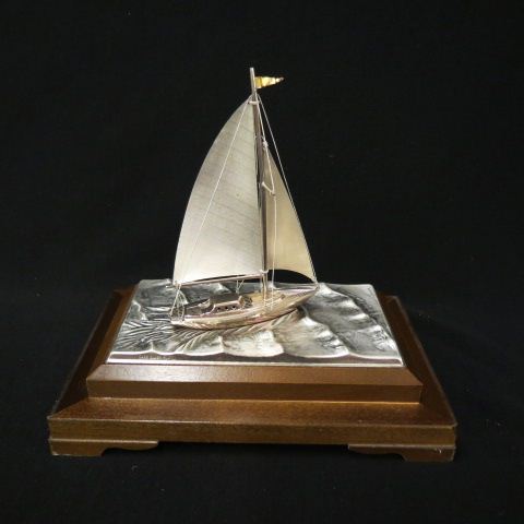 Appraisal: Sterling Silver Sailboat Model by Takehiko Japan in deluxe case