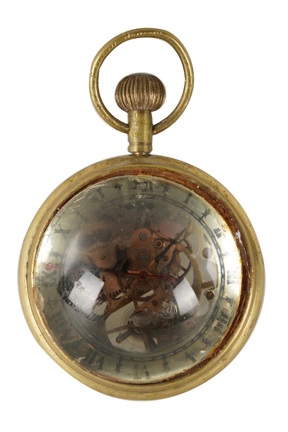 Appraisal: BRASS GLASS SPHERICAL CLOCKunsigned Condition does not appear to be