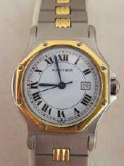 Appraisal: A stainless steel and carat gold automatic lady's Santos wristwatch