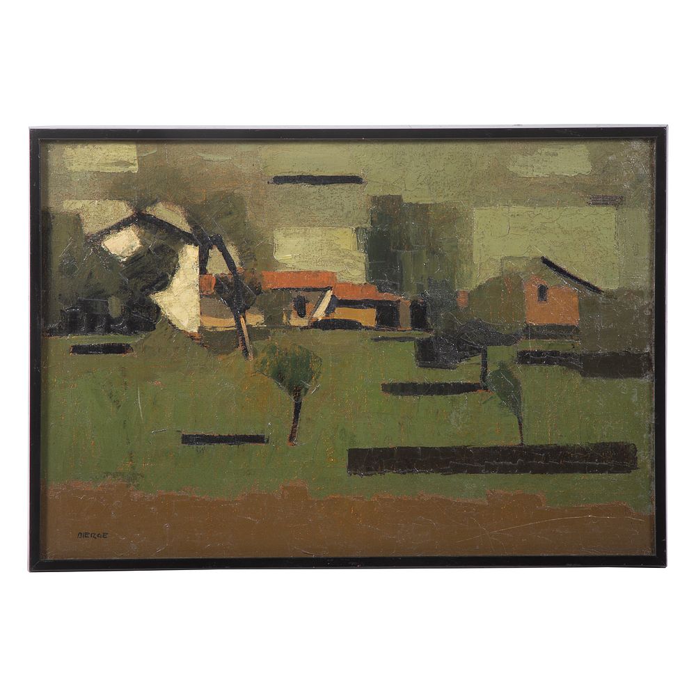 Appraisal: Roland Bierge Abstract Landscape oil French - Oil on canvas