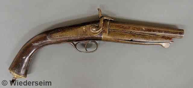 Appraisal: Breech loading single shot percussion pistol early th c l