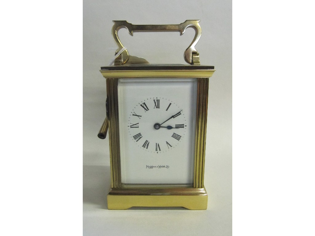 Appraisal: Mappin and Webb brass cased carriage clock