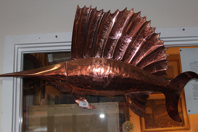 Appraisal: A WALL MOUNTED COPPER SAIL FISH in length