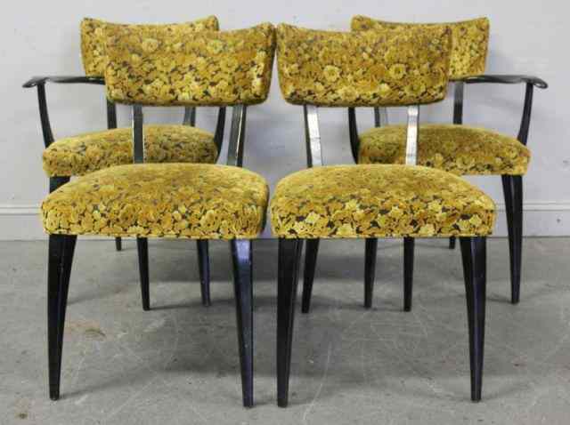 Appraisal: Set of Midcentury Chairs Includes armchairs - '' wide x