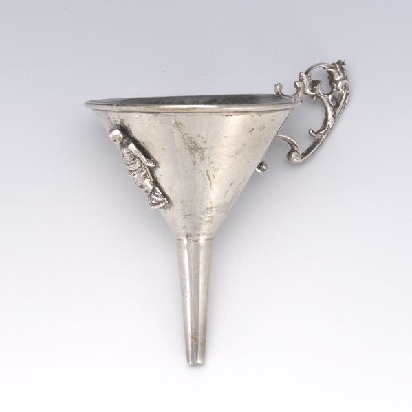 Appraisal: ITALIAN SILVER FLASK FUNNEL BY FRATELLI COPPINI x overall Italian