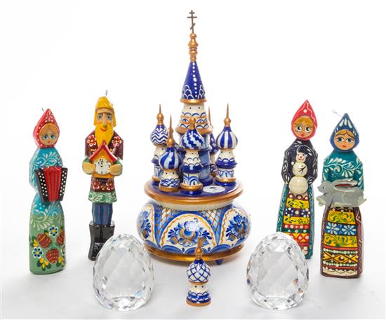 Appraisal: Sale Lot A Group of Seven Russian Decorative Articles comprising