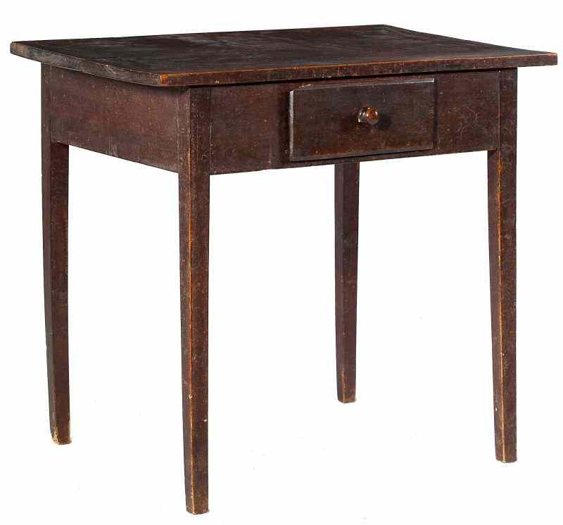 Appraisal: North Carolina Work Tablefirst half th century walnut with yellow