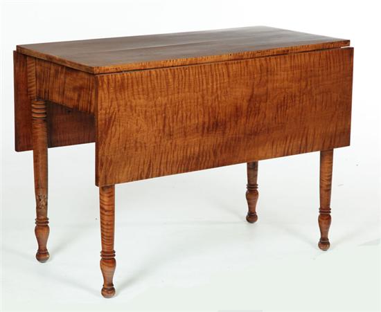 Appraisal: SHERATON DROP-LEAF TABLE American mid th century curly maple and