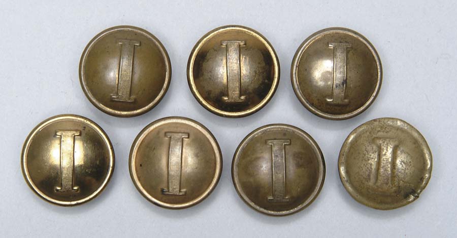 Appraisal: LOT OF CONFEDERATE INFANTRY I BUTTONS Six of these buttons