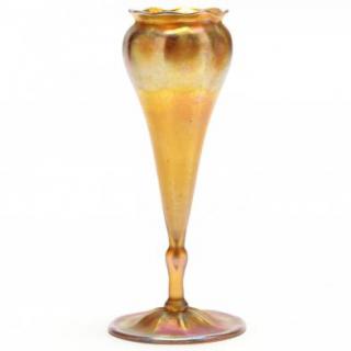 Appraisal: L C Tiffany Favrile Floriform Vase circa gold favrile with