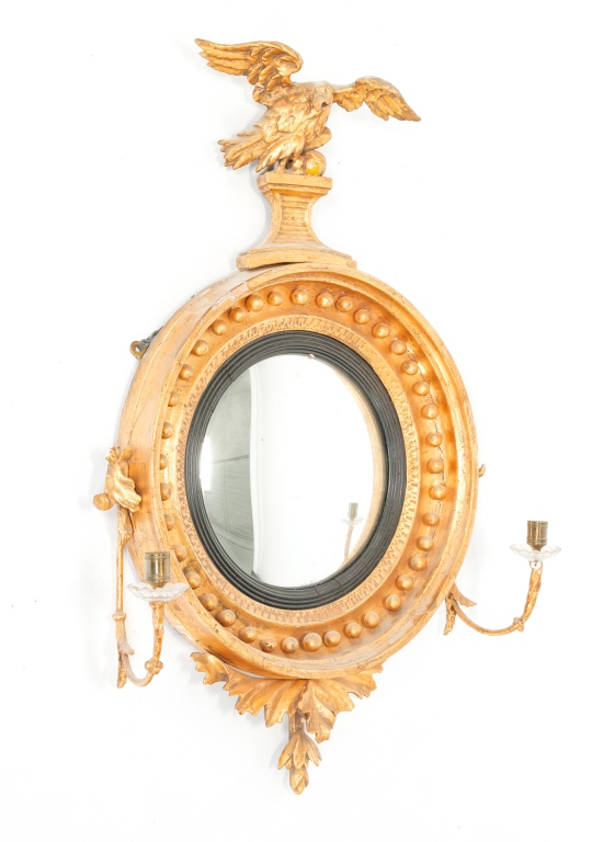 Appraisal: Twentieth century pine Gilt frame with eagle and foliate crests