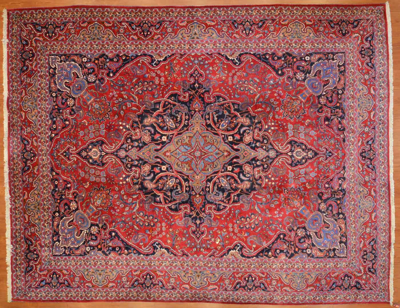 Appraisal: Persian Meshed carpet approx x Iran circa Condition Shows foot