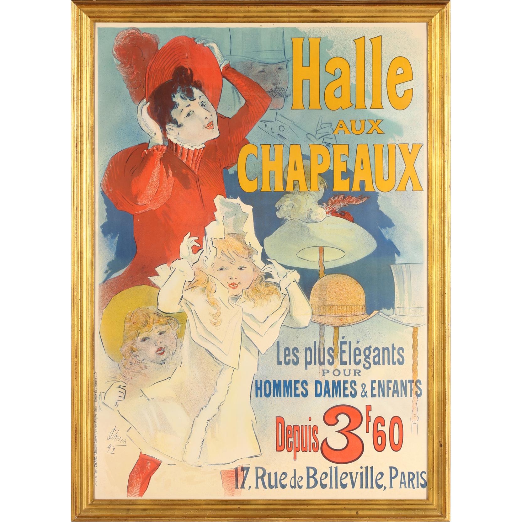 Appraisal: Jules Cheret French - Halle Aux Chapeaux Poster color lithograph