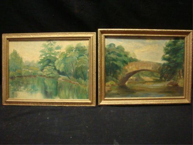 Appraisal: ALESSO M Pair c New York City Landscapes Each signed