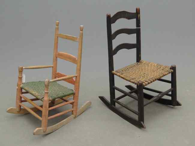 Appraisal: Lot two th c children's chairs including rush seat Penna