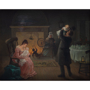 Appraisal: English School th Century At the Hearth oil on canvas