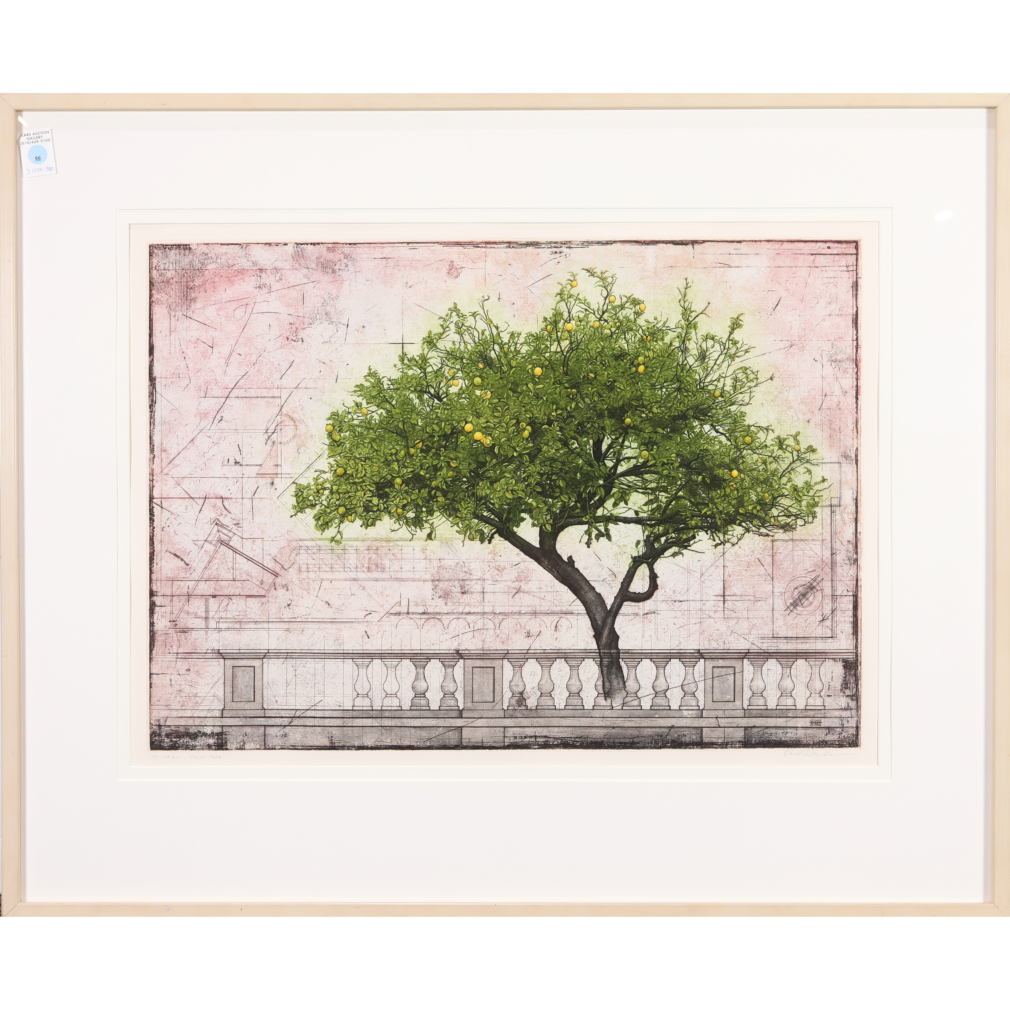 Appraisal: PRINT DAVID SMITH-HARRISON David Smith-Harrison American b Lemon Tree etching