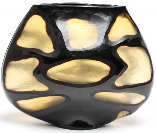 Appraisal: Attributed to Carlo Scarpa Glass Vase Frosted yellow and brown