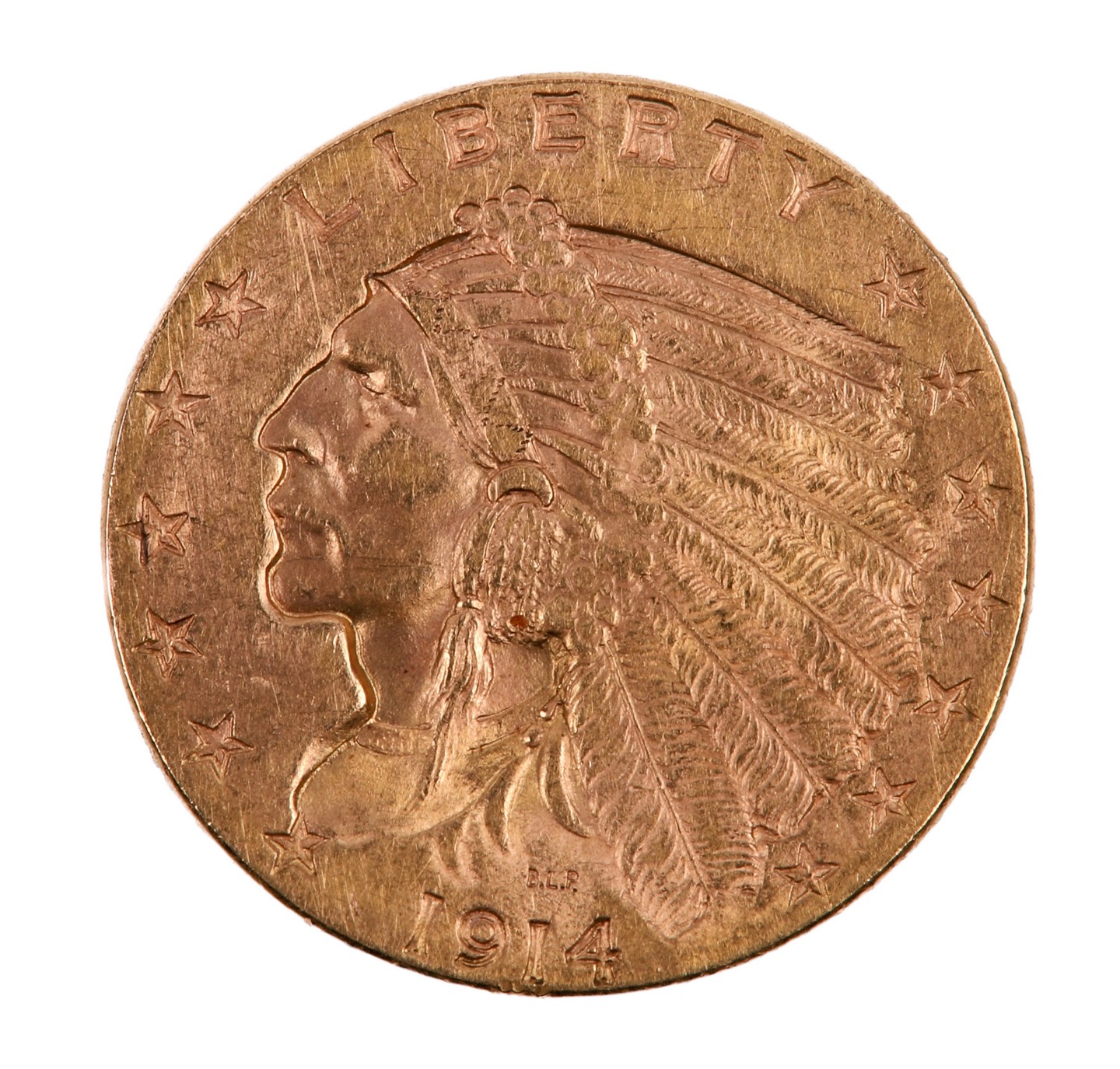 Appraisal: Indian Head Gold Coin Philadelphia minted Bela Lyon Pratt designed