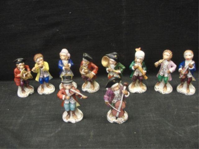 Appraisal: DRESDEN Porcelain Monkey Band Some as is From a Patterson