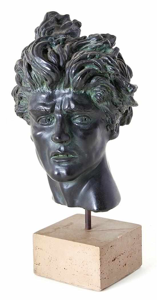 Appraisal: Edward Melcarth New York Italy - HEROIC HEAD bronzed resin