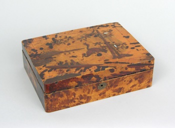 Appraisal: A Japanese Tortoise Clad Document Box A Japanese tortoise clad