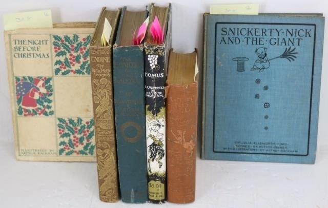 Appraisal: LOT OF BOOKS ALL ILLUSTRATED BY ARTHUR RACKHAMTO INCLUDE COMUS