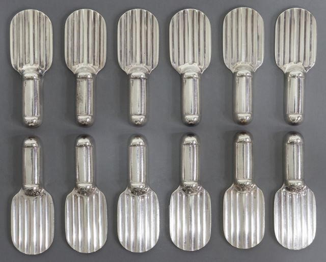 Appraisal: lot of French Art Deco silver plate Raquette knife rests