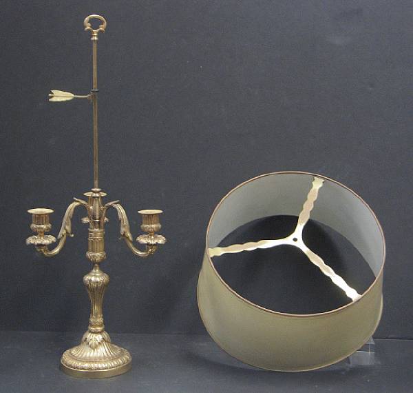 Appraisal: A Christofle Louis XVI style gilt bronze three light bouillotte