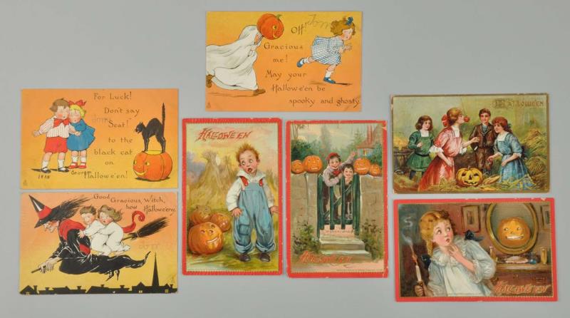 Appraisal: Lot Of Tuck Halloween Postcards This lot includes three cards