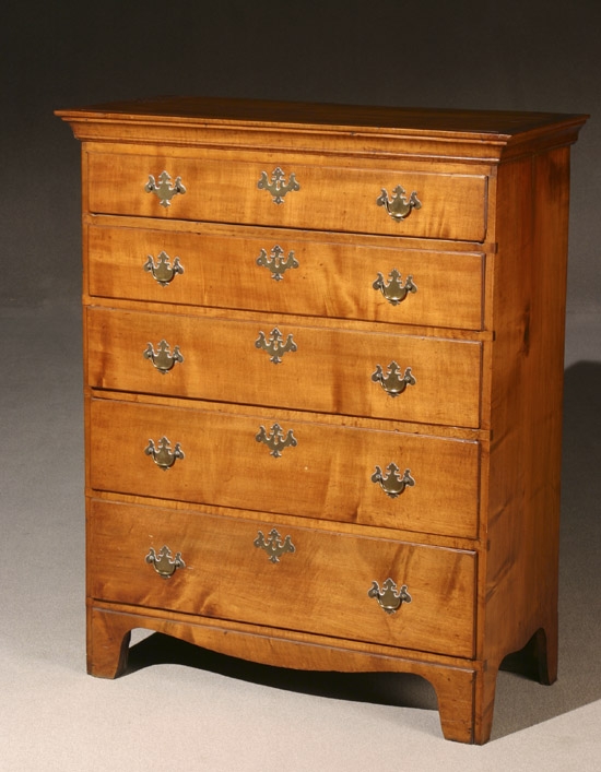 Appraisal: Chippendale Maple Tall Chest of Drawers Probably Connecticut River Valley