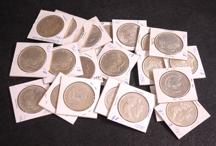 Appraisal: TWENTY-THREE U S SILVER MORGAN DOLLARS -P -D and -S