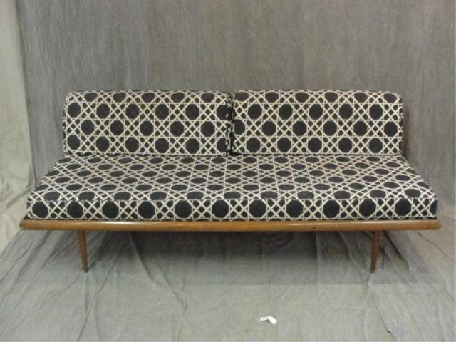 Appraisal: Midcentury Day Bed With period black white upholstery From a