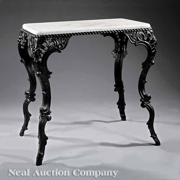 Appraisal: An American Rococo Cast Iron Garden Table mid- th c