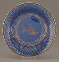 Appraisal: WEDGWOOD FISH LUSTRE PLATE Very nice Wedgwood plate has center