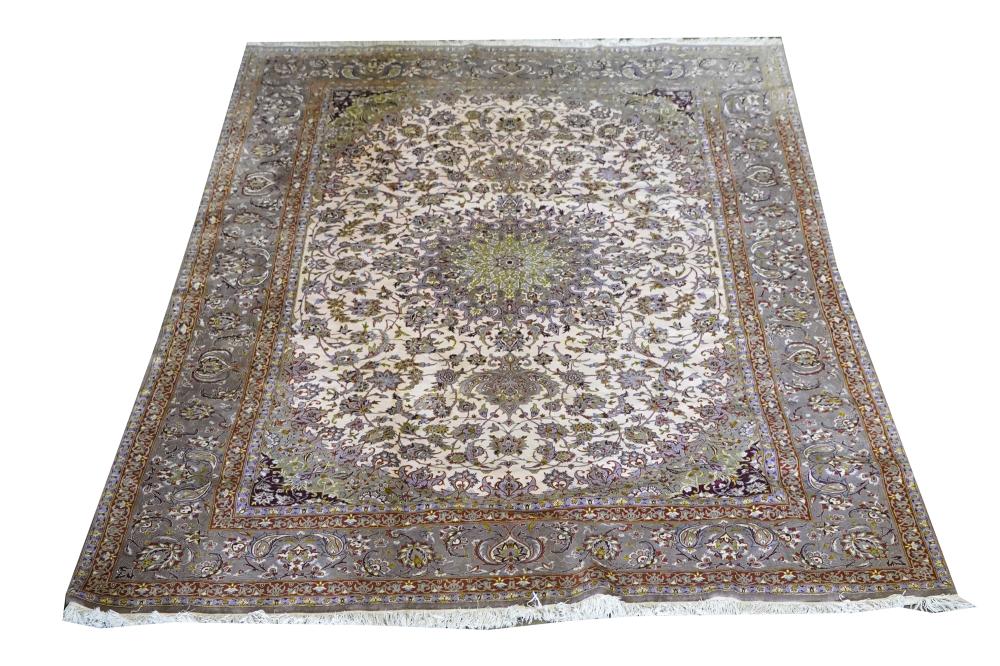 Appraisal: ISVAHAN AREA RUGon a beige ground with beige and blue