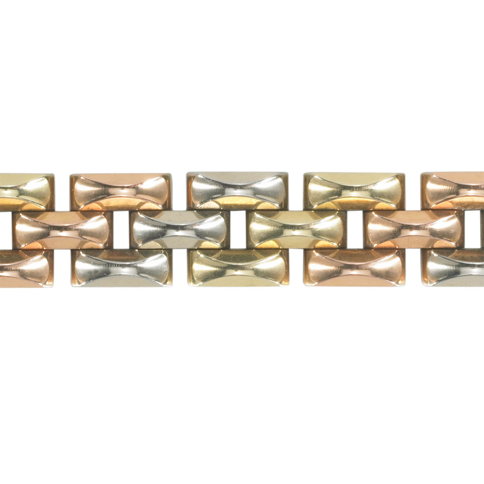 Appraisal: Italian k Three Colour Gold Link Bracelet length in cm