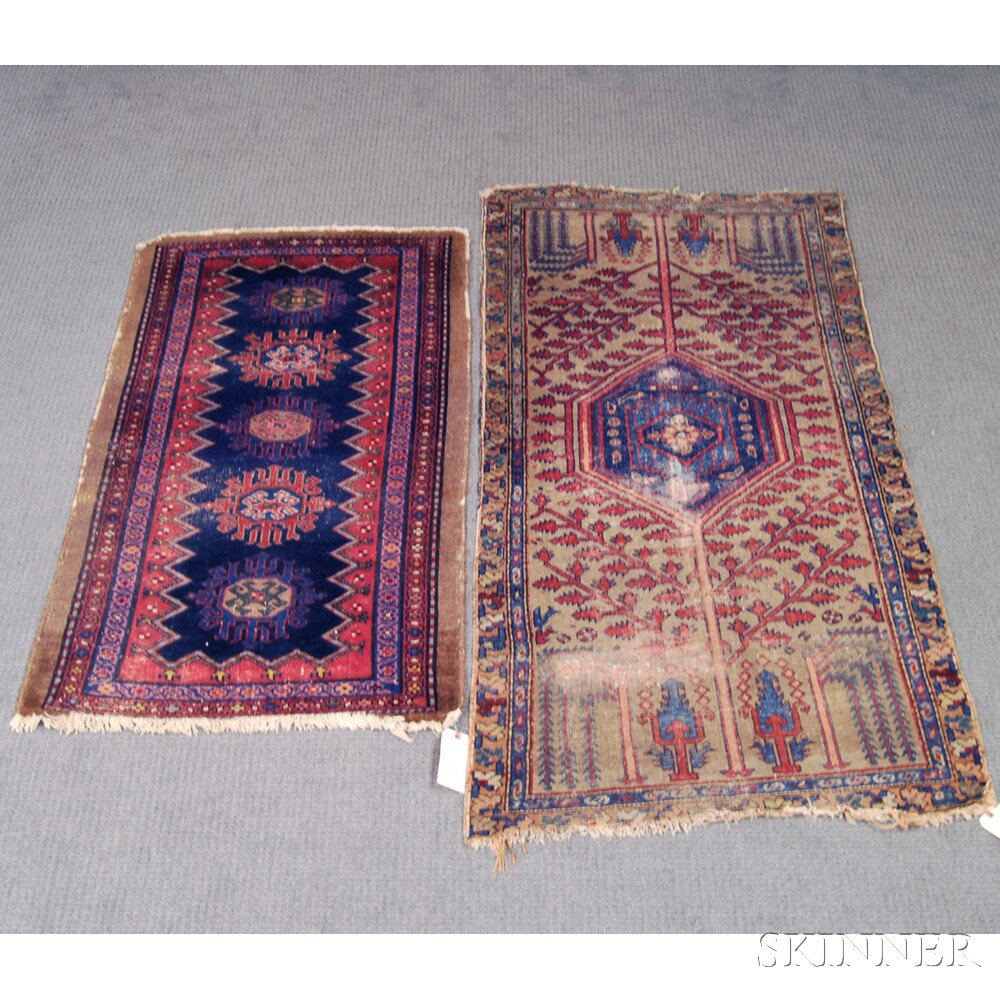 Appraisal: Two Hamadan Scatter Rugs Northwest Persia th century one ft