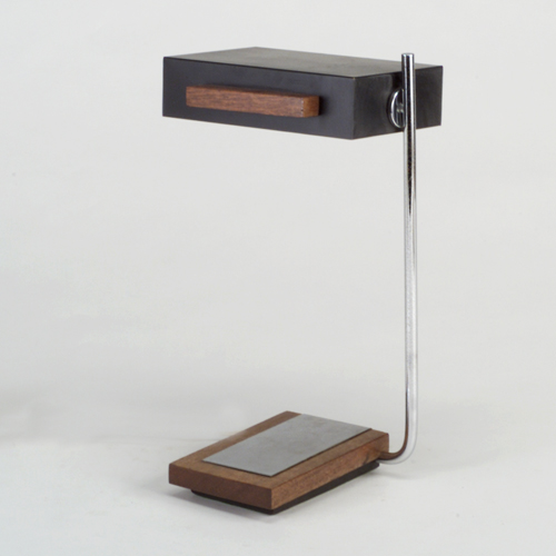 Appraisal: French prototype desk lamp of polished chrome with original box