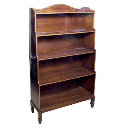 Appraisal: George III Style Inlaid Mahogany Open Bookshelf Estimate -