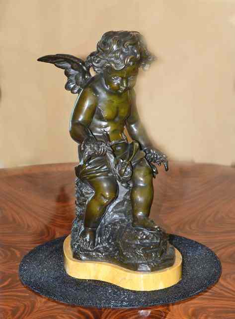 Appraisal: HABERT TH CENTURY FRENCH SCHOOL A Cupid seated holding a