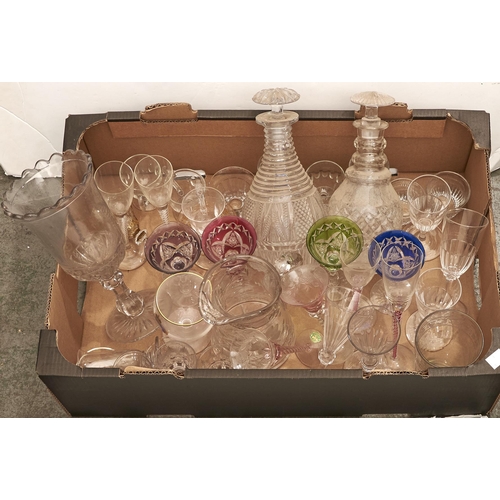 Appraisal: Miscellaneous cut coloured and plain glassware to include a Victorian